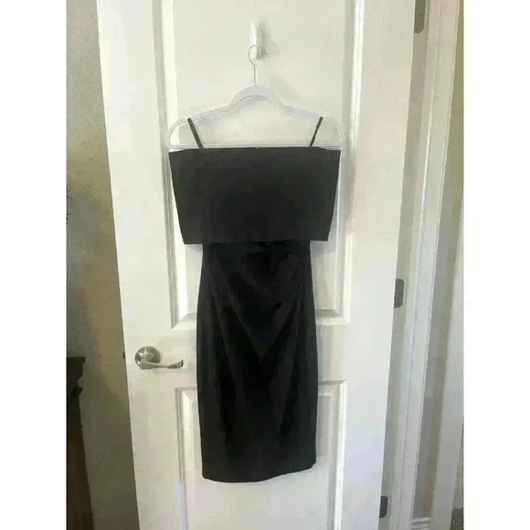 NWT VINCE CAMUTO Popover Cocktail black off the shoulder Dress size 0 women’s - Picture 4 of 8